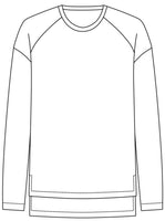 No6 Raglanshirt mit Seitenschlitz