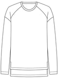 No6 Raglanshirt mit Seitenschlitz